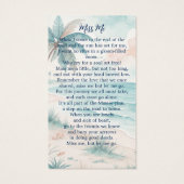 Tropical Beach Oval Photo Memorial Prayer Kaart (Achterkant)