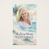 Tropical Beach Oval Photo Memorial Prayer Kaart (Voorkant)