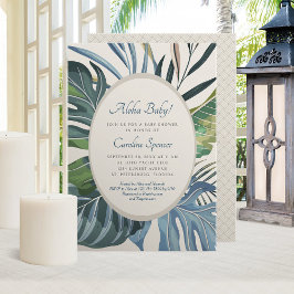Tropical Beach Palm Baby shower Kaart