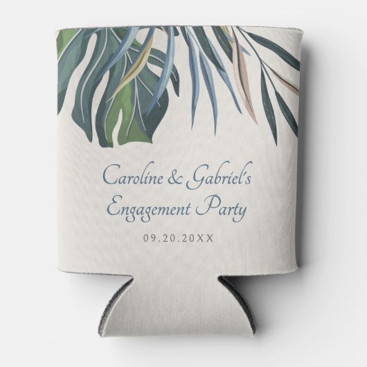 Tropical Beach Palm bruiloft Blikjeskoeler (Voorkant)