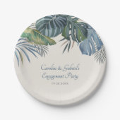 Tropical Beach Palm bruiloft Papieren Bordje (Voorkant)