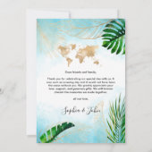 Tropical Beach Palm Foto Bestemming Bruiloft Bedankkaart (Achterkant)