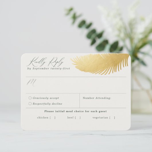 Tropical Beach Palm Groene Maaltijd Keuze RSVP Kaa (Staand voorkant)