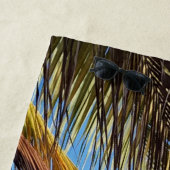 Tropical Beach Palm Monogram Naam Strandlaken (In situ)