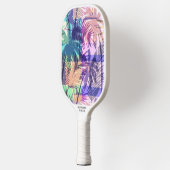 Tropical Beach Palm Print Aangepaste naam Telefoon Pickleball Paddle (Links)