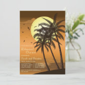 Tropical Beach Palm repetitie Diner uitnodiging (Staand voorkant)