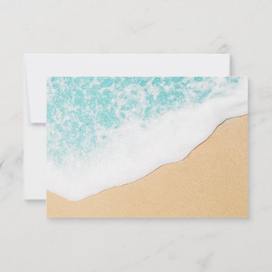 Tropical Beach Palm String Lights Wedding RSVP Kaartje (Achterkant)