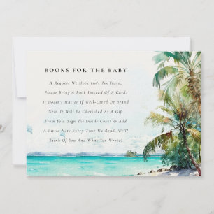 Tropical Beach Palm Tree Boeken voor Baby shower Kaart