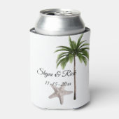 Tropical Beach Palm Tree Bruiloft receptie gunst Blikjeskoeler (Blikje Voorkant)