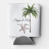 Tropical Beach Palm Tree Bruiloft receptie gunst Blikjeskoeler (Voorkant)