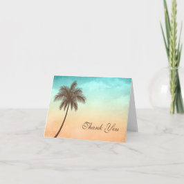 Tropical Beach Palm Tree Dank u Bedankkaart