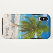 Tropical Beach Palm Tree gepersonaliseerd Case-Mate iPhone Case (Achterkant (horizontaal))