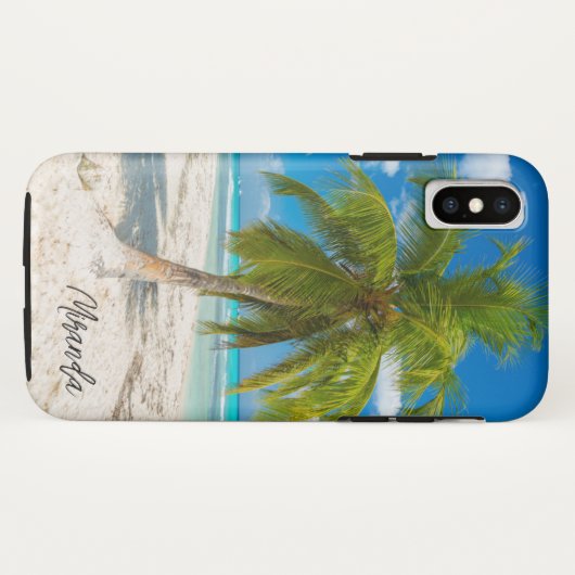 Tropical Beach Palm Tree gepersonaliseerd Case-Mate iPhone Case (Achterkant (horizontaal))