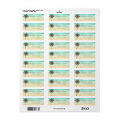 Tropical Beach Palm Tree gepersonaliseerd Etiket (Full Sheet)
