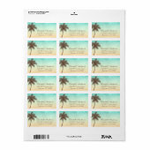 Tropical Beach Palm Tree gepersonaliseerd Etiket (Full Sheet)
