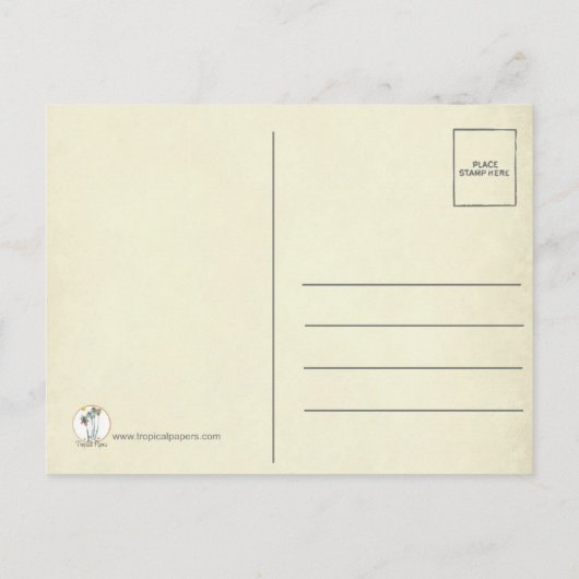 Tropical Beach Palm Tree Key West Bewaar de datum Aankondigingskaart (Achterkant)
