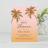 Tropical Beach Palm Tree Modern Vrijgezellenfeest Kaart (Staand voorkant)