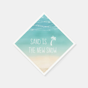 Tropical Beach Palm Tree Sand is de nieuwe sneeuw Servet