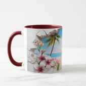 Tropical Beach Palm Tree Schilderachtig Koffie Mok (Links)
