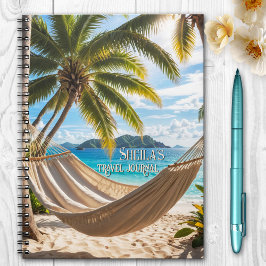 Tropical Beach Palm Tree Travel Journal Notitieboek