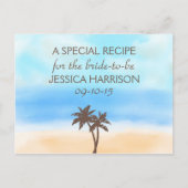 Tropical Beach Palm Tree Vrijgezellenfeest Recept Uitnodiging Briefkaart (Voorkant)