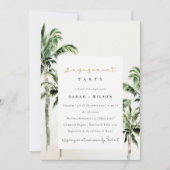 Tropical Beach Palm Tree Waterverf Verloving Kaart (Voorkant)