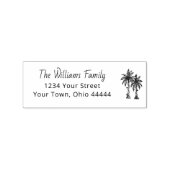 Tropical Beach Palm Trees Christmas Retouradres Rubberstempel (Afrduk)