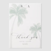 Tropical Beach Palm Trees Eenvoudig script Bedankt Vellum Uitnodigingen (Voorkant)