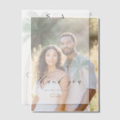 Tropical Beach Palm Trees Eenvoudig script Bedankt Vellum Uitnodigingen (Offset (Koppel))