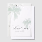 Tropical Beach Palm Trees Eenvoudig script Bedankt Vellum Uitnodigingen (Offset)