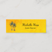 Tropical Beach Palm Trees Gold Professional Mini Visitekaartje (Voorkant)