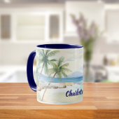 Tropical beach palm trees name blue summer mok