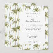 Tropical Beach Palm Trees Wedding Kaart (Voorkant / Achterkant)