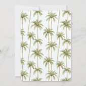Tropical Beach Palm Trees Wedding Kaart (Achterkant)