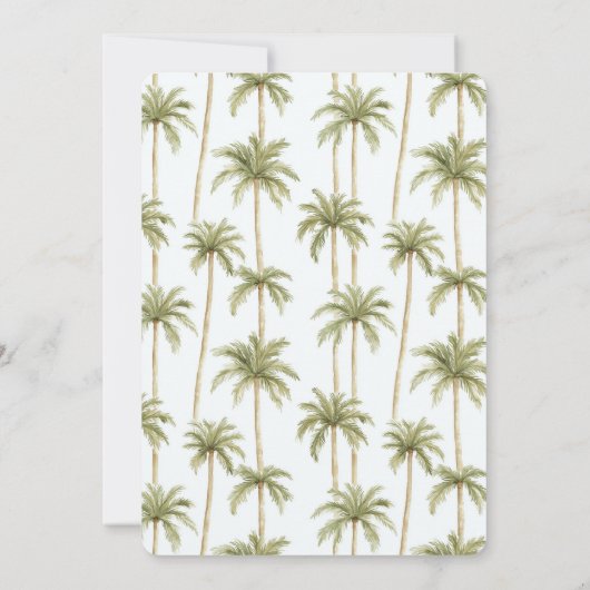 Tropical Beach Palm Trees Wedding Kaart (Achterkant)