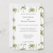 Tropical Beach Palm Trees Wedding Kaart (Voorkant)