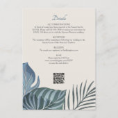 Tropical Beach Palm Wedding Details Informatiekaartje (Voorkant)