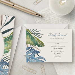 Tropical Beach Palm Wedding RSVP
