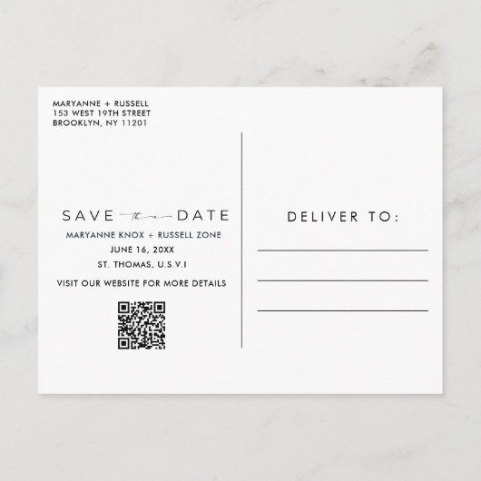 Tropical Beach Paradise Bruiloft Save the Date Aankondigingskaart (Achterkant)