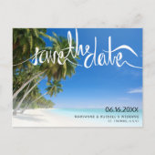 Tropical Beach Paradise Bruiloft Save the Date Aankondigingskaart (Voorkant)