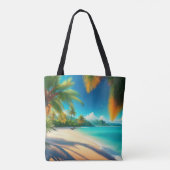 Tropical Beach Paradise - Palm Tree Art Tote Bag (Achterkant)