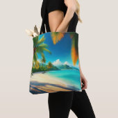 Tropical Beach Paradise - Palm Tree Art Tote Bag (Dichtbij)
