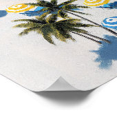 Tropical Beach Paraplu Print: Kustzomer Poster (Hoek)