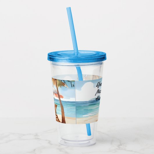 Tropical Beach Party Acryl Tumbler Acryl Drinkbeker (Links)