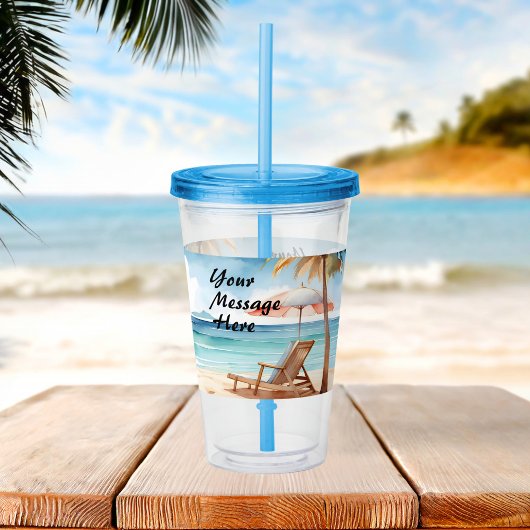 Tropical Beach Party Acryl Tumbler Drinkbeker