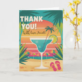 Tropical Beach Party Thank You Cocktail Summer Kaart (Gele Bloem)