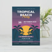 Tropical Beach Party Vakantie Kaart (Staand voorkant)