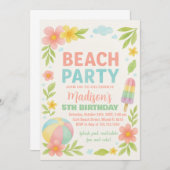 Tropical Beach Party Verjaardag Uitnodigingen & De (Voorkant / Achterkant)