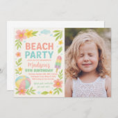 Tropical Beach Party Verjaardag Uitnodigingen & De (Voorkant / Achterkant)