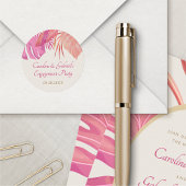 Tropical Beach Pink Ronde Sticker